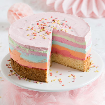Rezeptbild Regenbogen-Joghurt-Torte